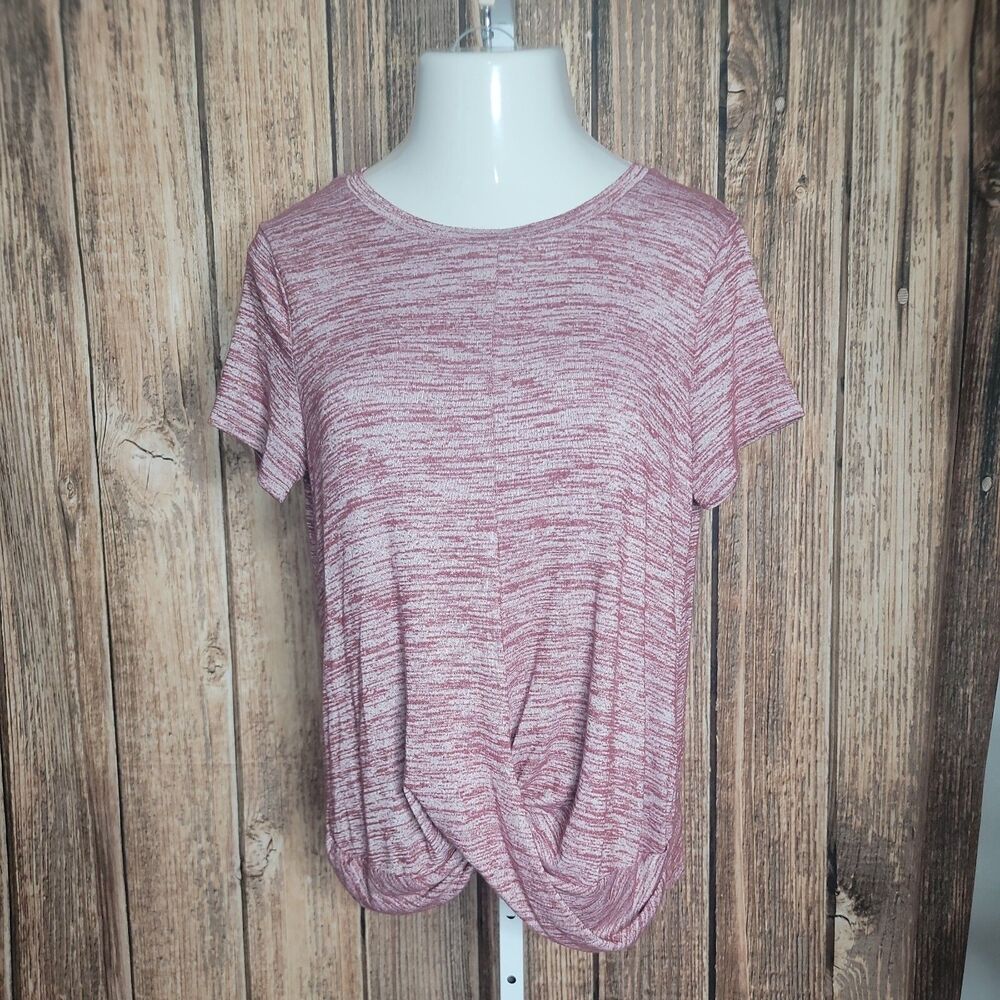 Stylus Shirt Blouse ~ Sz M ~ Burgundy ~  Short Sleeve